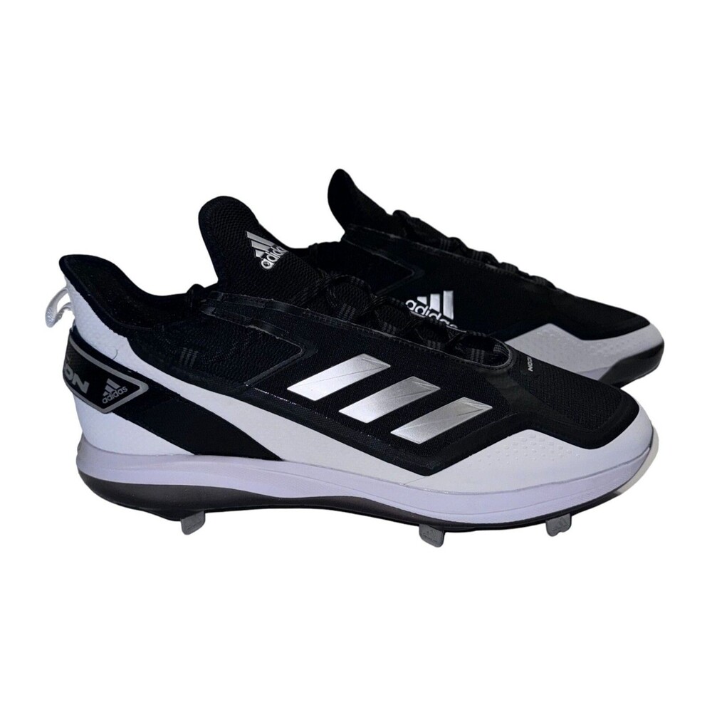 Adidas Mens Size 14 Baseball Cleats Black & White Icon V Boost Metal Spikes